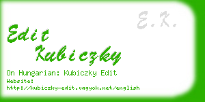 edit kubiczky business card